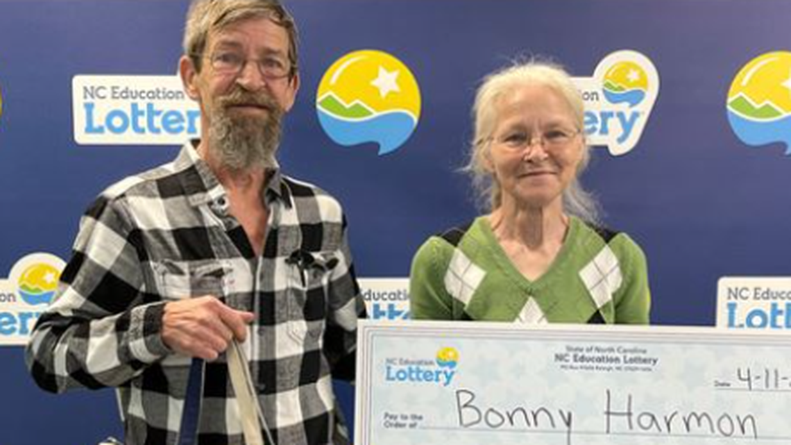 Bonny Harmon, pictured with her brother Roland, scored a big jackpot prize in North Carolina.