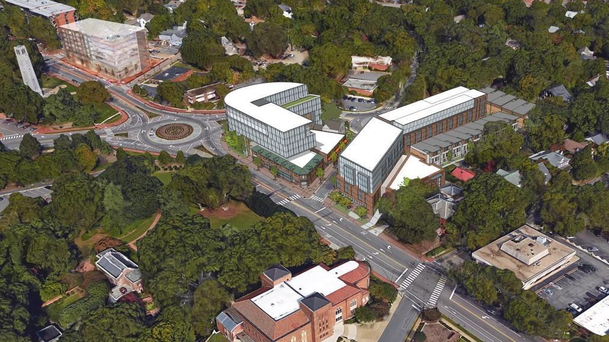 Rendering of the proposed development at Hillsborough Street and Oberlin Road in Raleigh.