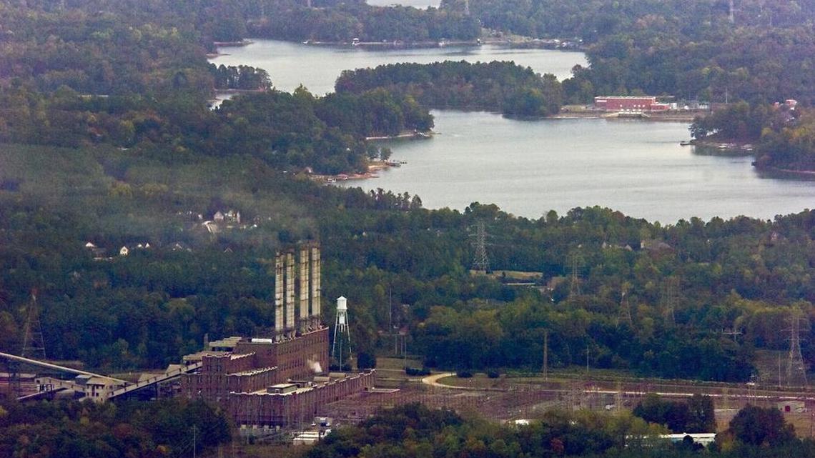 A file photo of Riverbend Steam Plant, with Mountain Island Lake visible. Duke Energy demolished the power plant and has excavated 5.4 million tons of coal ash once stored on its grounds. 