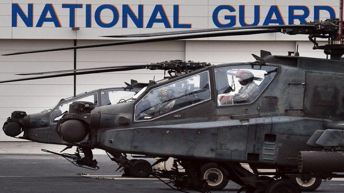 Members of the North Carolina National Guards are among those who rely on North Carolina’s state pension fund. Here AH- 64D Apache Longbow helicopters sit on the tarmac at the NC Army National Guard facility in Morrisville.