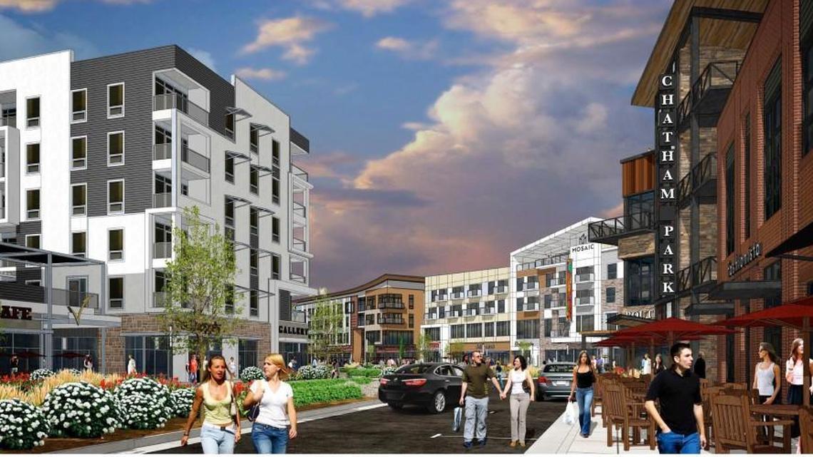 Rendering of Mosaic, a commercial, residential and entertainment development that is part of the massive Chatham Park project near Pittsboro.