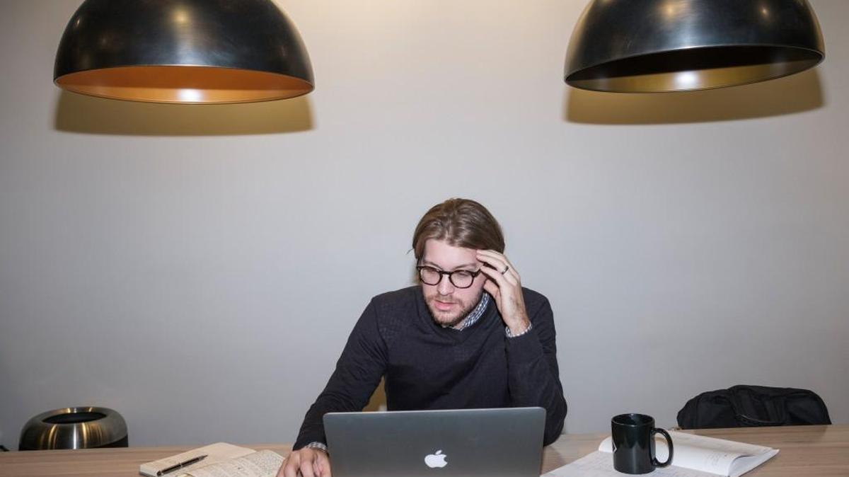 Austin Dean, an entrepreneur working on his third company and whose student loans debt has interfered with his business aspirations, in Grand Rapids, Mich., Jan. 3, 2017. Fewer millennials are founding companies at a time when student loans are on the rise. “If I didn’t have student loan payments, I would absolutely put that cash into my business,” said Dean.