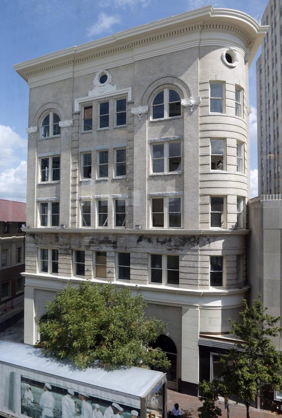 Across West Main Street from the American Underground @ Main building is The five story Trust Building at 202 West Main Wednesday, September 9, 2015. A new startup space is planned for The Trust building, in downtown Durham as it is renovated.