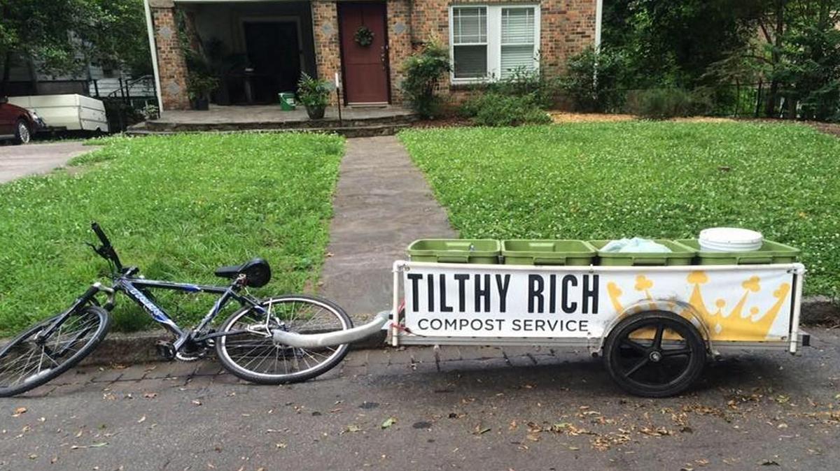 Raleigh’s CompostNow recently bought Durham’s Tilthy Rich Compost, which gathered compost by bike.