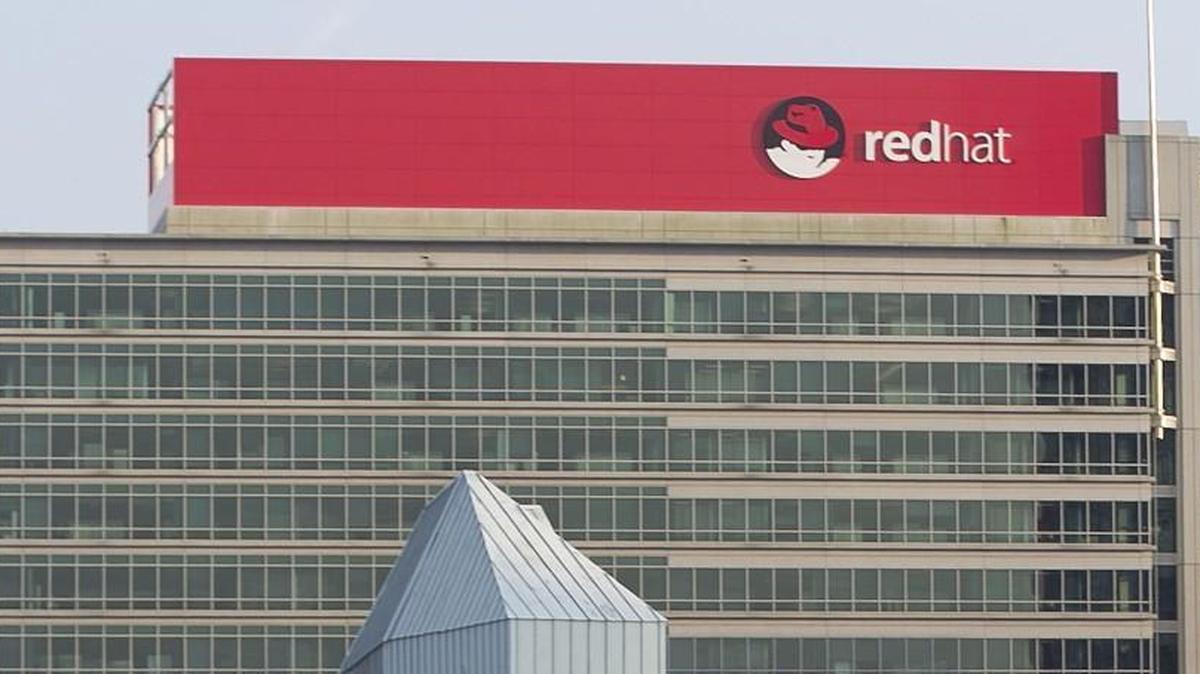 The Red Hat Tower in downtown Raleigh, N.C. has new signage atop its headquarters at 100 E. Davie Street in downtown.
