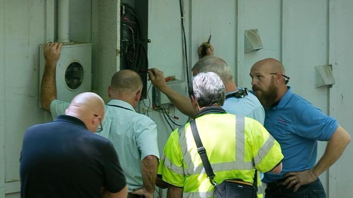 The investigation into the death of Rachel Anna Rosoff at the Heritage Point pool at 2226 Valley Forge Road was centered around an electrical breaker box on a building next to the pool complex on Tuesday, Sept. 6, 2016 in Raleigh, N.C.