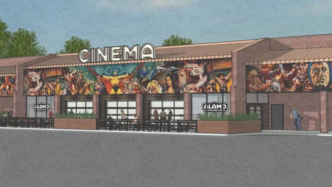 A rendering of the Alamo Drafthouse Cinema the Texas-based company plans to open on New Bern Avenue in the Longview Shopping Center in east Raleigh.