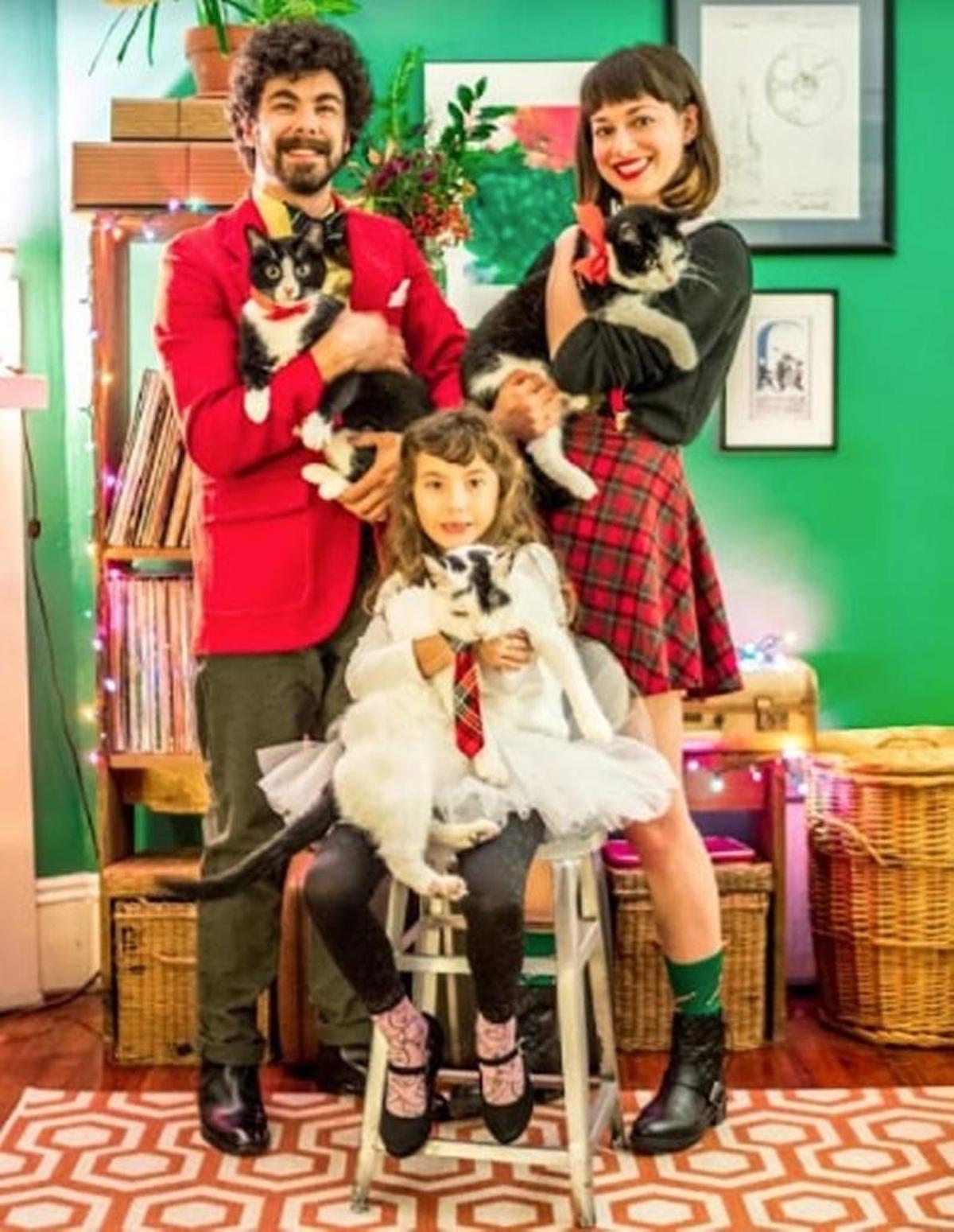 Sarah Newton, Arthur Hailey and Arthur’s daughter Birdie, who want to start Raleigh’s first cat cafe.