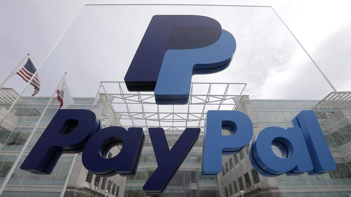 This March 10, 2015 photo shows signage outside PayPal's headquarters in San Jose, Calif.