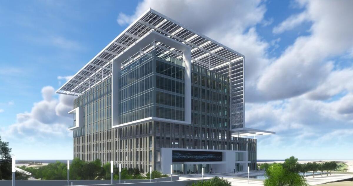 A rendering of the “energy positive building” that will be built at 120 Kindley St., near the Duke Energy Center for the Performing Arts. The building will house Exploris elementary and middle school students as well as offices for other companies.