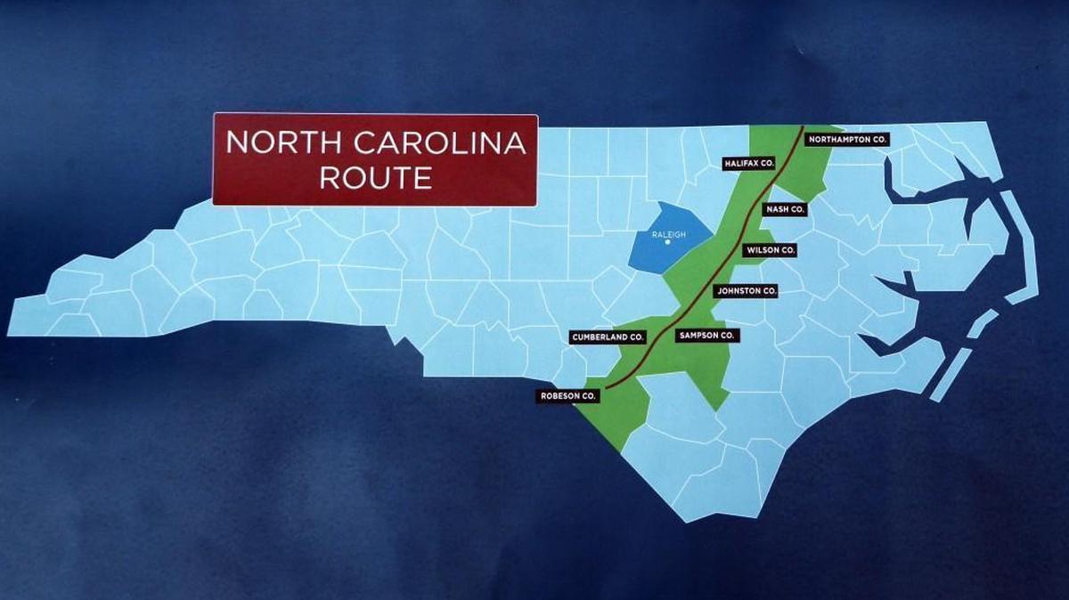 The Atlantic Coast Pipeline will pass through eight NC counties.