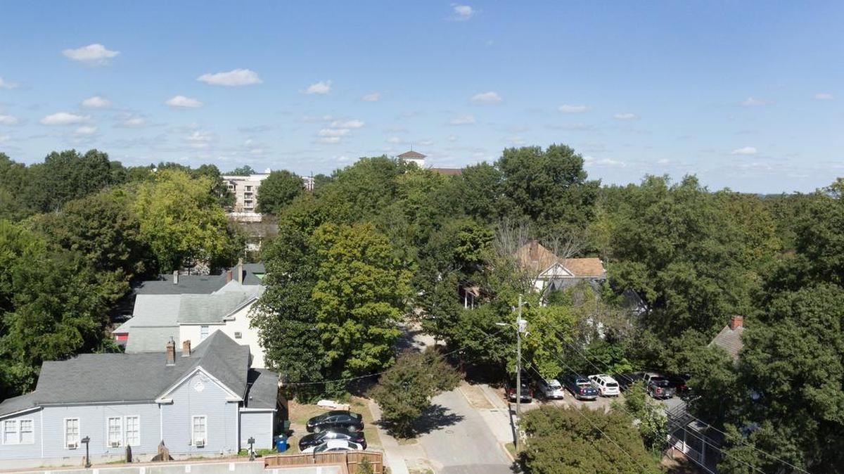 A view of Maiden Lane from the top floor of Aloft Hotel Raleigh on Hillsborough Street Oct. 12, 2016. Most of the street’s property was recently purchased by the Leon Capital Group.