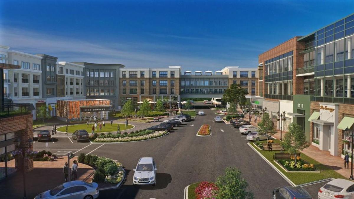 A rendering of Fenton, the planned mixed-use community in Cary that would include a grocery store, movie theater, stores and offices.