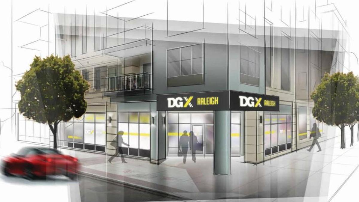 A concept of Dollar General’s DGX downtown Raleigh location. The small store is designed to appeal to more urban consumers and will have fast-fare items as well as home goods and other items.
