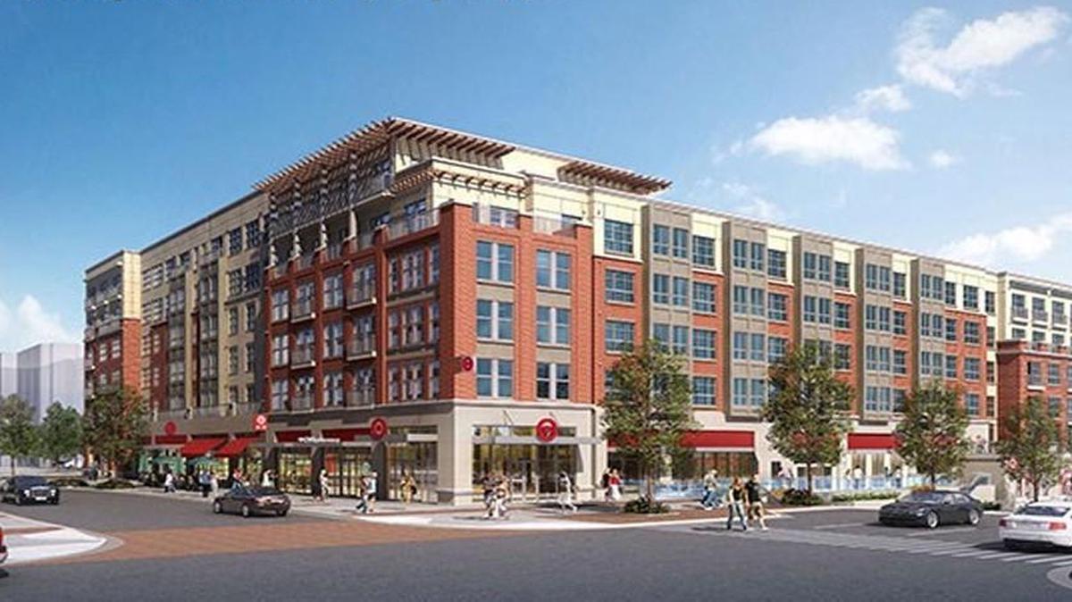 An artist’s rendering of the smaller-format Target on Franklin Street in downtown Chapel Hill.