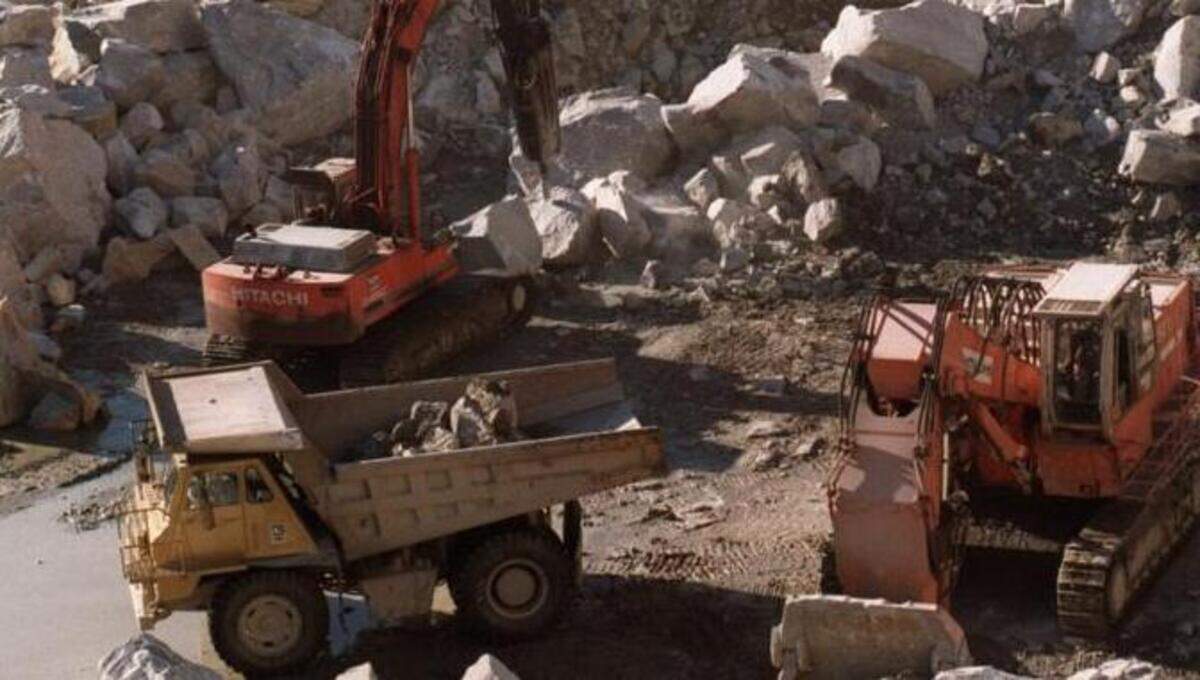 Rock is removed from a Martin Marietta Materials quarry in Garner.