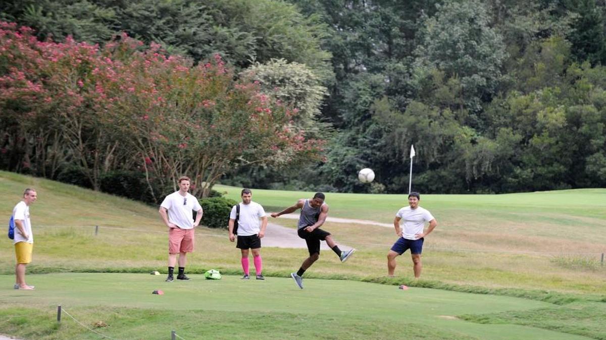 A round of footgolf gets underway Aug. 30, 2015, at the Raleigh Golf Association on Tryon Road. McConnell Golf has signed a 10-year lease to operate the 27-hole course.