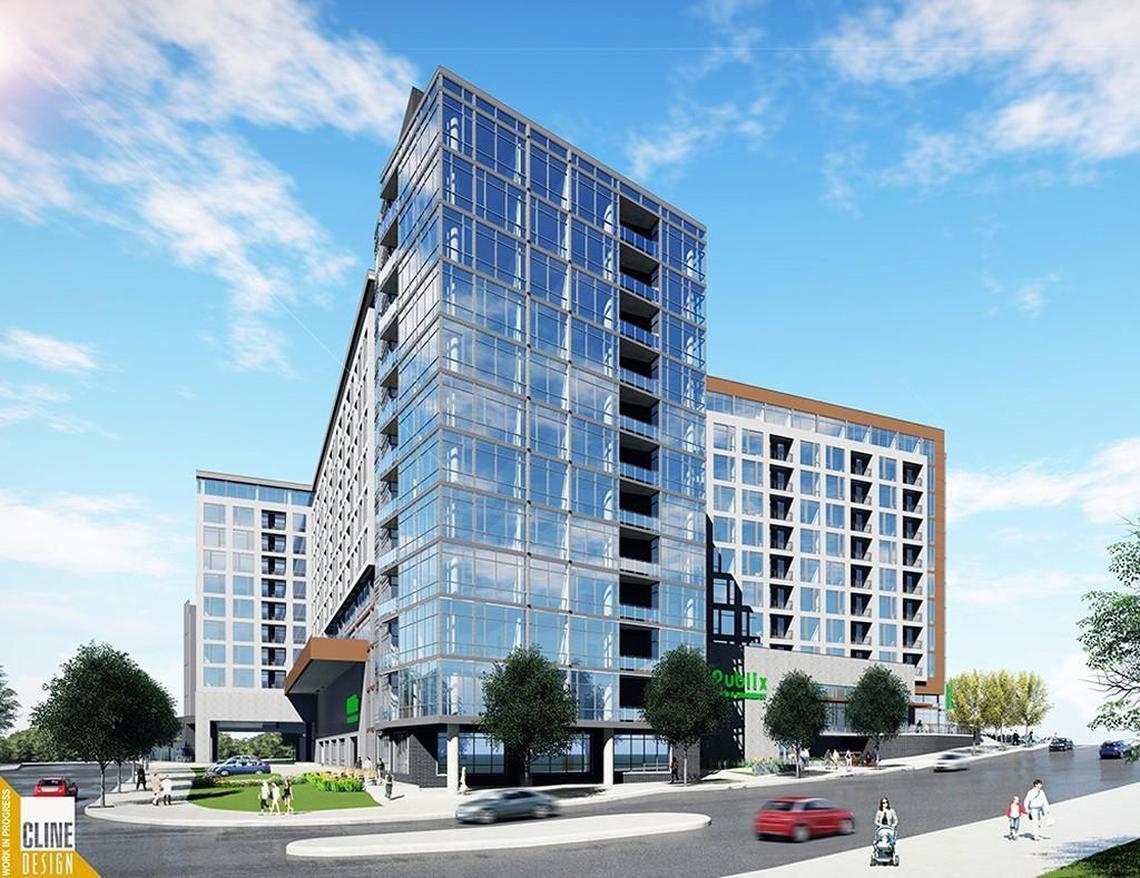 A rendering of the Publix-anchored multi-use project at West and Peace streets in downtown Raleigh.