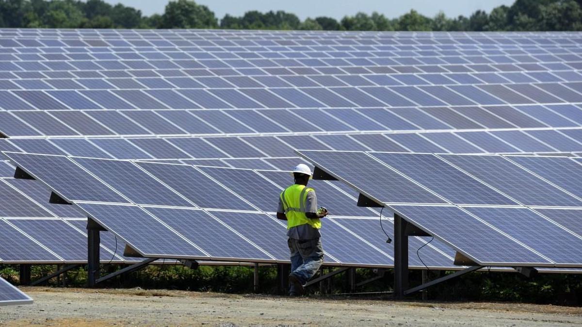 A solar panel installation in North Carolina.