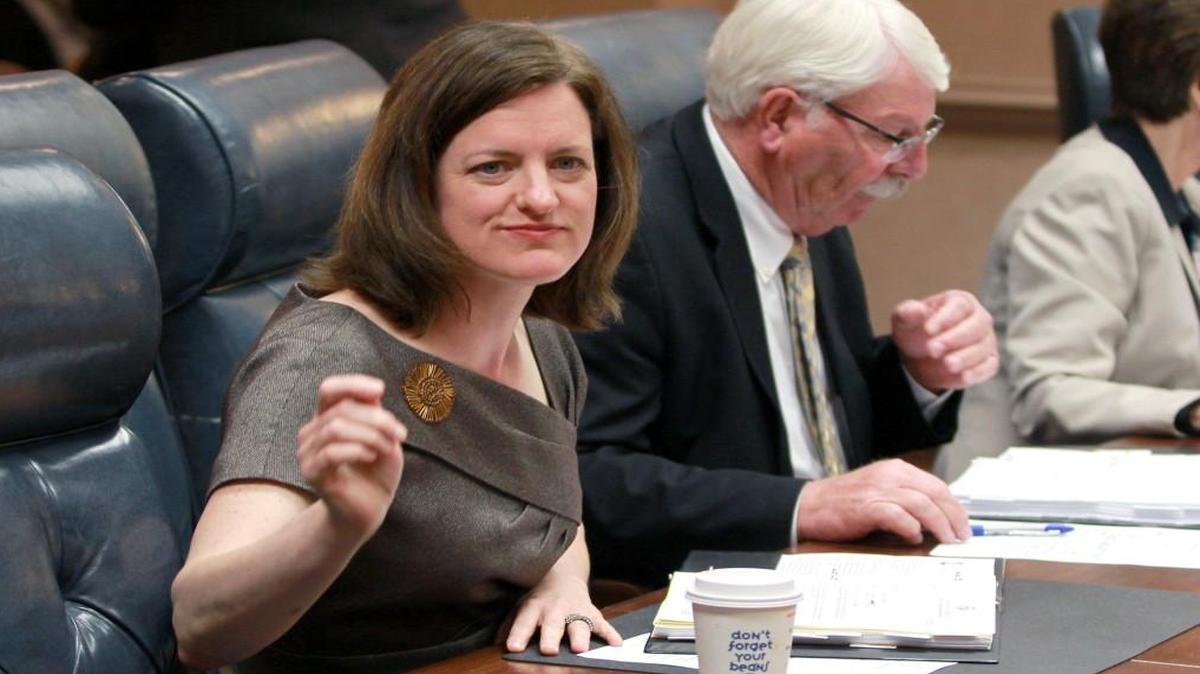 North Carolina State Treasurer Janet Cowell is shown here at a Council of State meeting. Her term expires in January and she’s not seeking re-election.