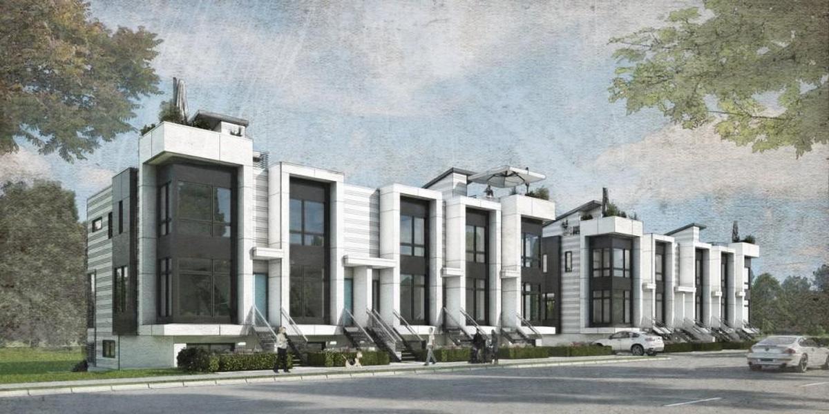 10 Arros will feature 10 modern townhomes on the New Bern Avenue corridor in Raleigh.