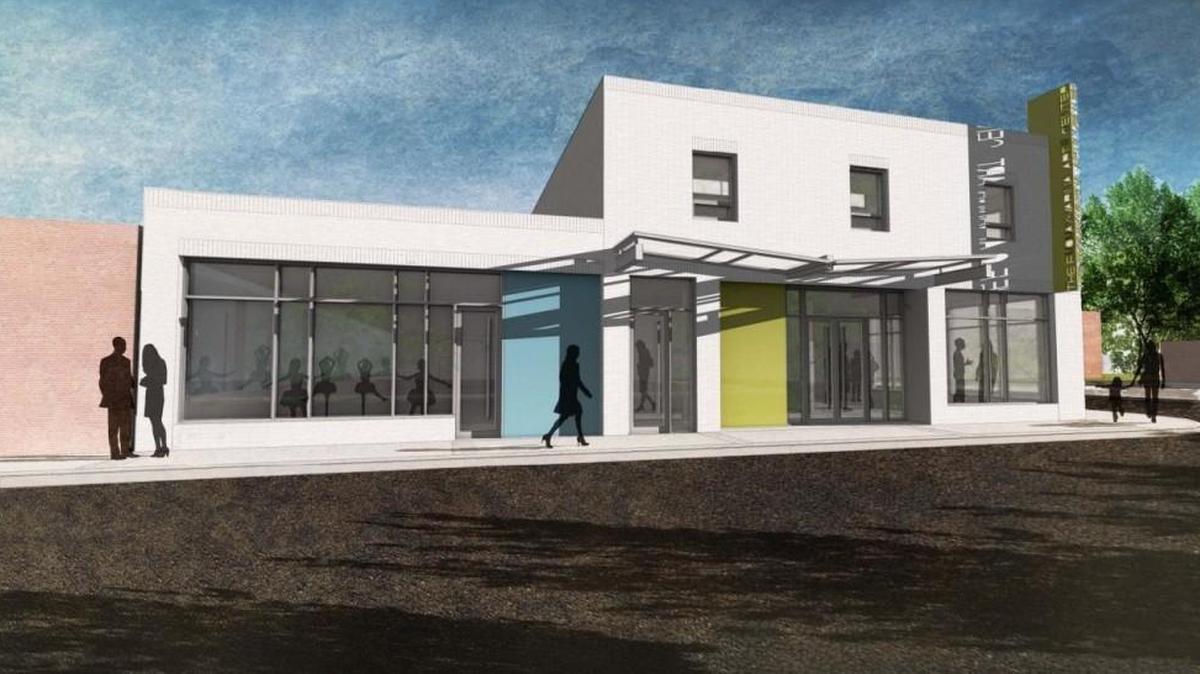 A rendering of the new arts center being built in Fuquay-Varina.