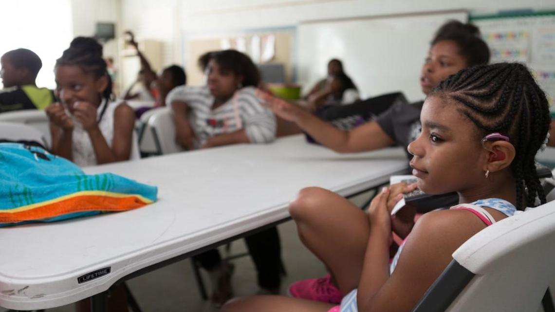 Fourth grader Shiriena Dickerson (in foreground) attends the Save A Youth summer camp, one of the first community projects that Bell initiated when he came to Wilson.