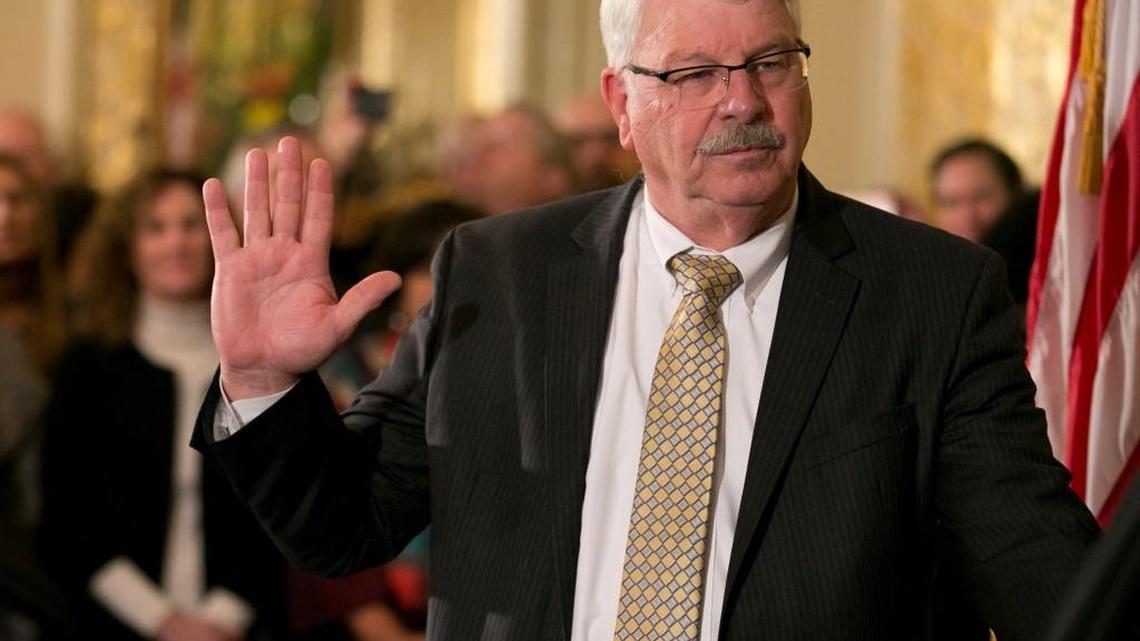 Steve Troxler is sworn in as Commissioner of Agriculture during a ceremony on Friday, January 6, 2017 at the Executive Mansion in Raleigh.