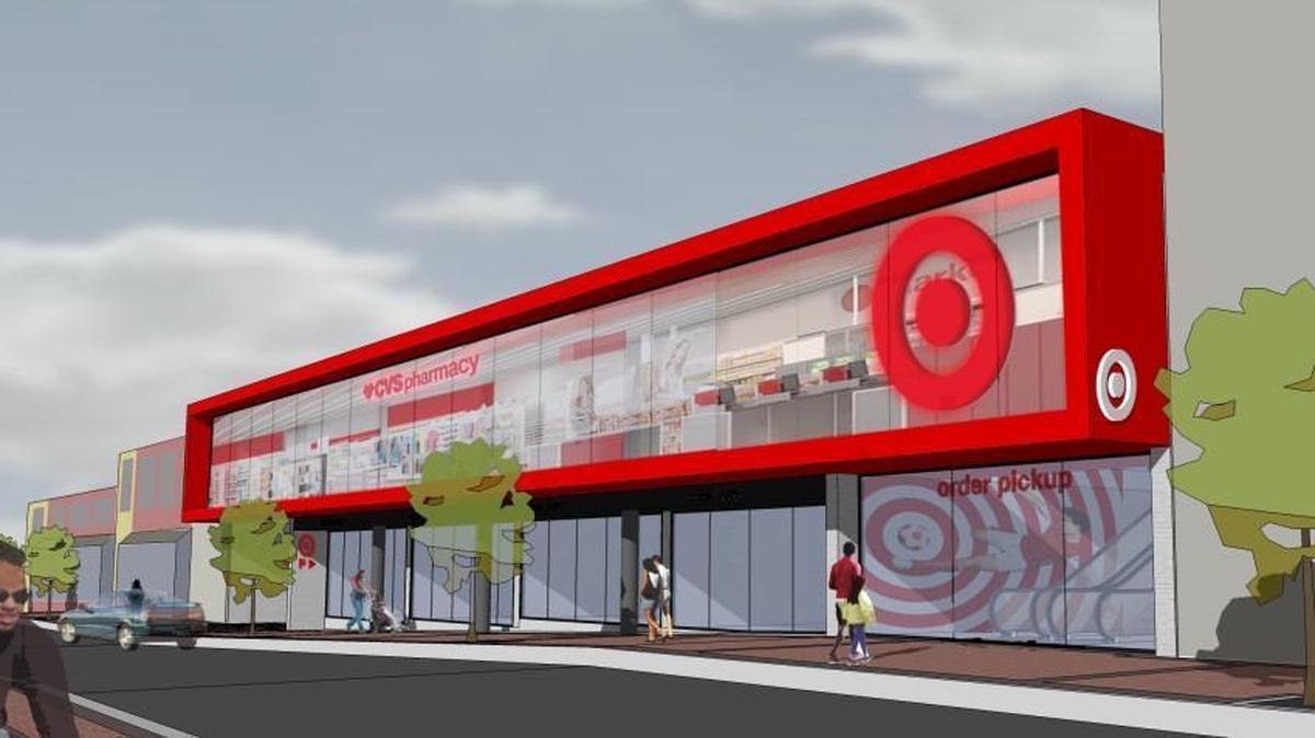 A rendering of the “flexible-format” Target store set to open in October 2017 on Hillsborough Street in Raleigh.