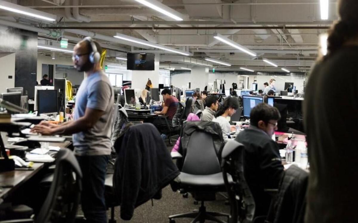 Employees at the Uber headquarters in San Francisco, March 27, 2017.