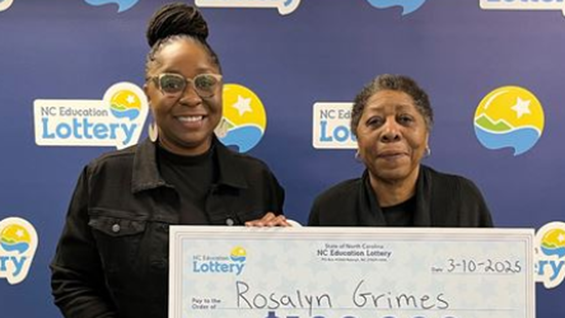 Rosalyn Grimes, pictured with her mother, Linda, won a huge Powerball prize in North Carolina.