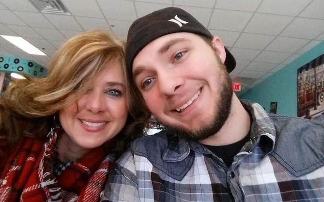 Joni Morris, left, and her husband adopted Scott, right, when he was 18 years old.