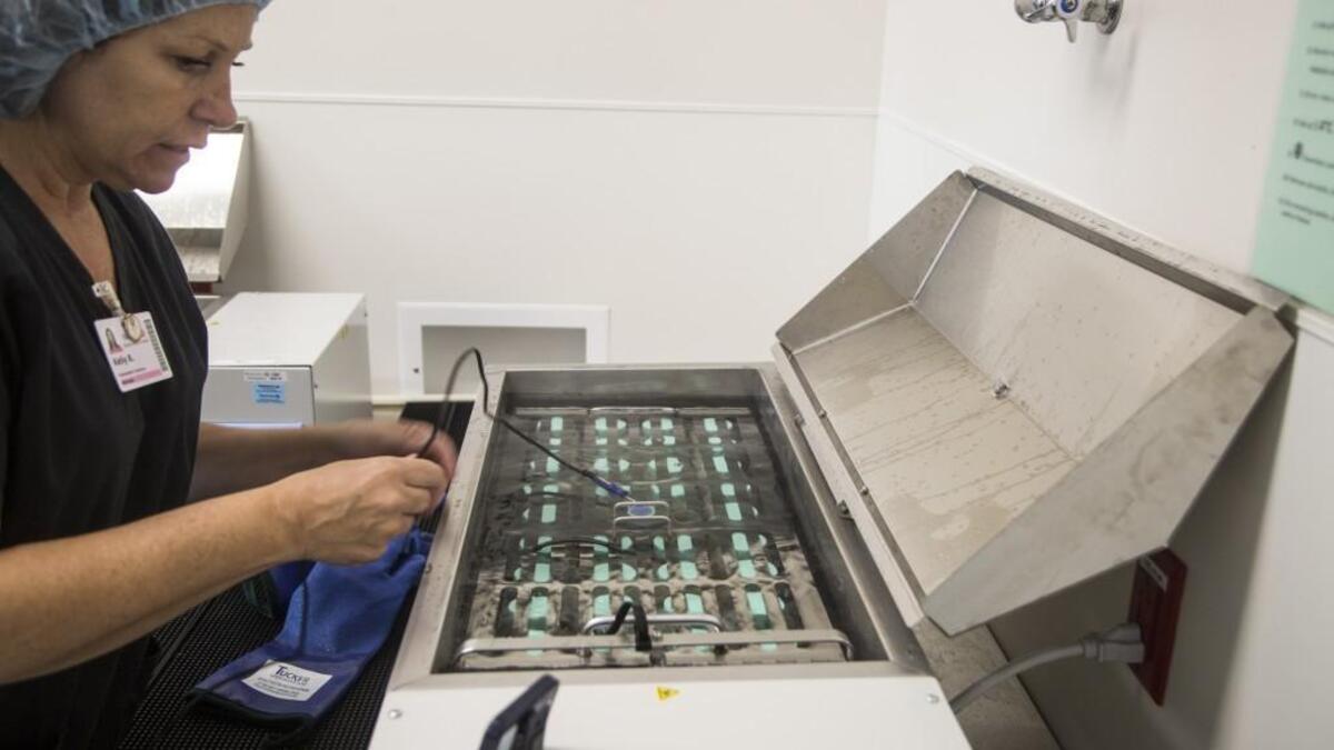 Pasteurization technician Kelly Rossi pasteurizes bottles of breast milk Thursday June 1, 2017 at the Mothers' Milk Bank at WakeMed Cary Hospital. WakeMed Mothers' Milk bank is one of only 23 nonprofit milk banks in the U.S. The bank, which relies on mothers for milk donations, supplies milk to neonatal intensive care units along the east coast to help premature infants and babies with life-threatening illnesses