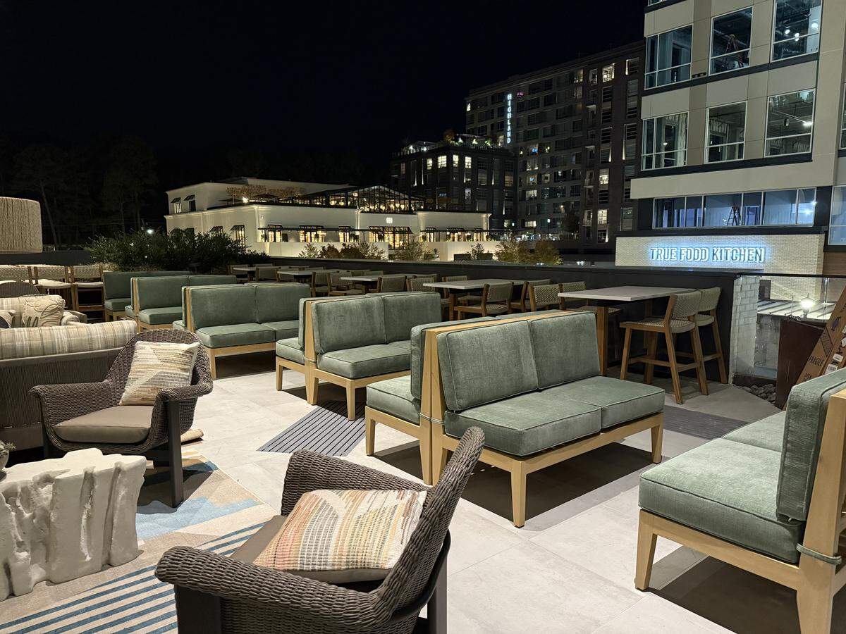Customers can sit at the Sixty Vines rooftop lounge, where there’s a bar with a wine tap system. The new restaurant at Raleigh’s North Hills is expected to open in December.