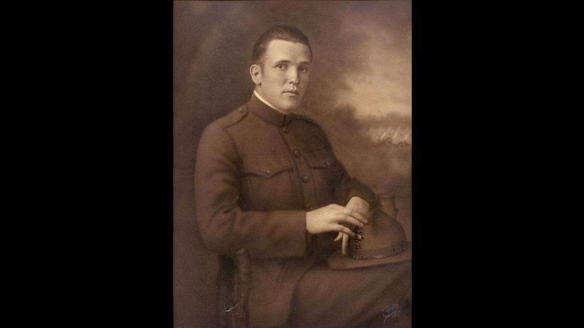 The portrait of Pvt. Foster Stevens, which now belongs to his great-nephew, Joby Warrick. Stevens was killed in France nine days before the end of World War I.