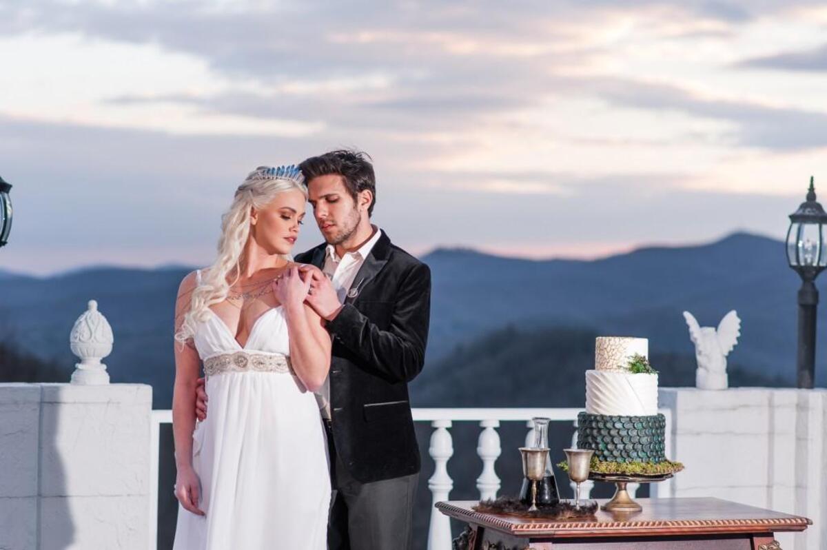 A photo from the “Game of Thrones”-themed, styled wedding shoot at Smithmore Castle in Spruce Pine, N.C.