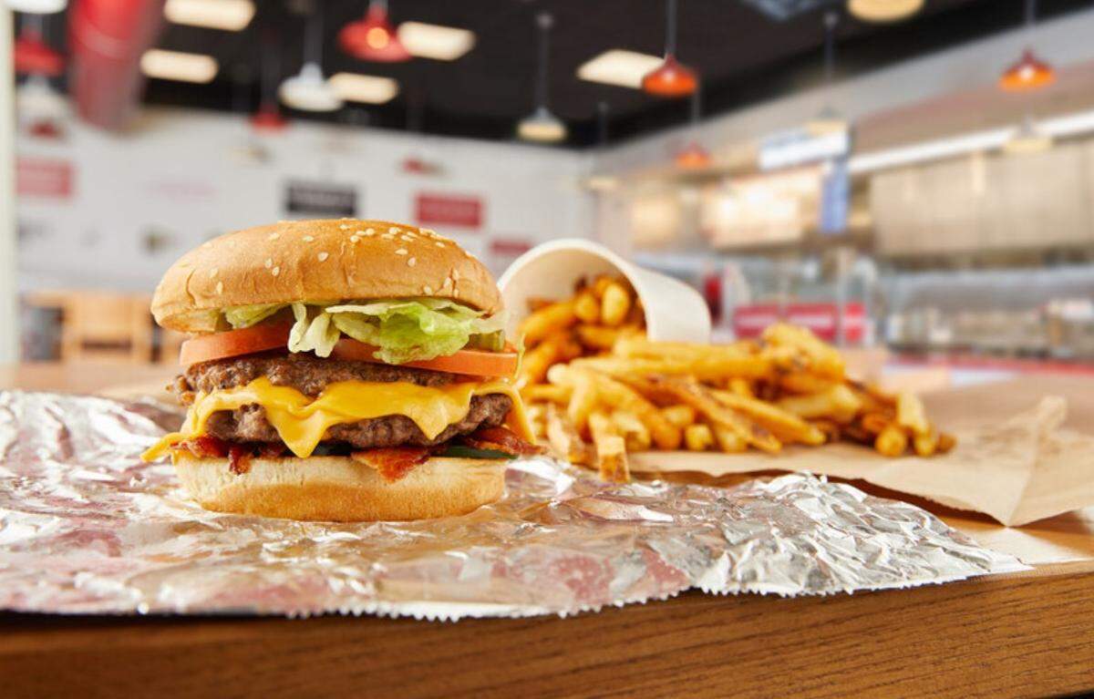 Five Guys serves burgers, fries, hot dogs, sandwiches and milkshakes.