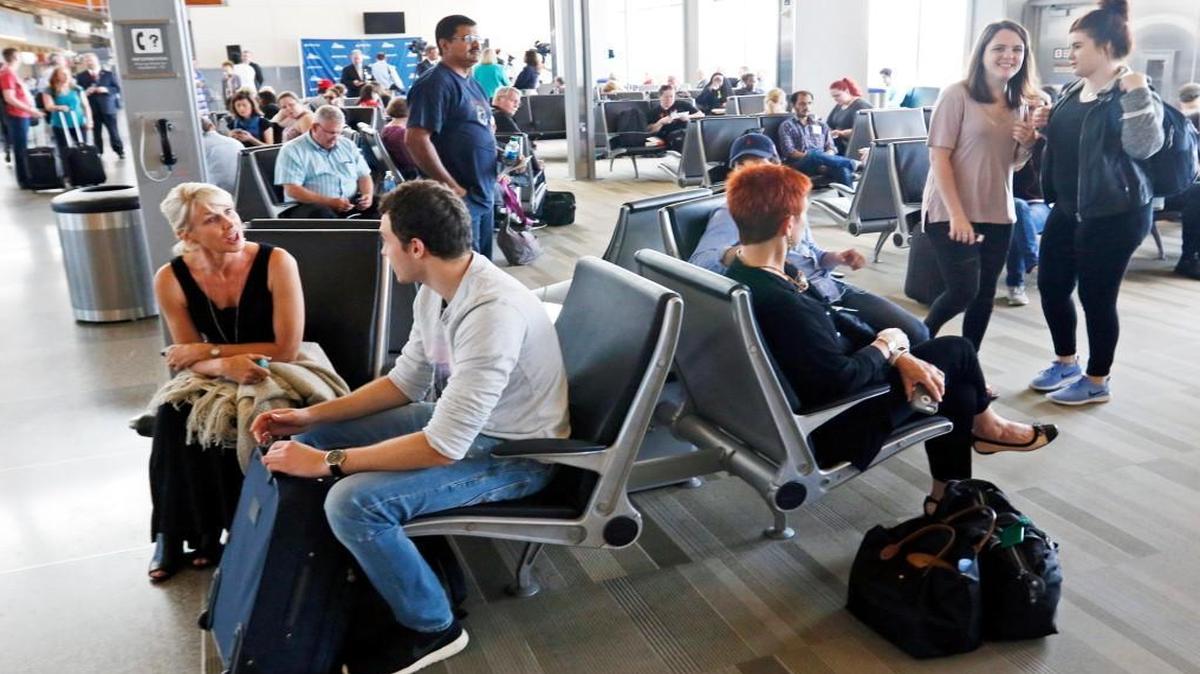 Passengers bound for Paris gathered at RDU’s Terminal 2 gate C15 for Delta’s inaugural RDU to Paris international flight in May.