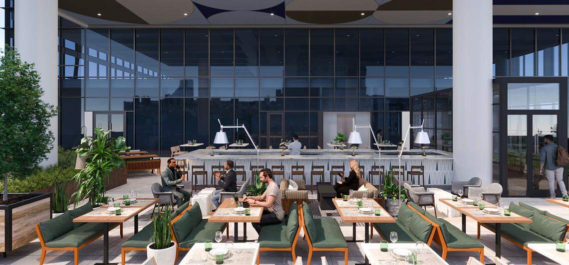 Raleigh’s Sixty Vines will have a rooftop bar, with lounge seating for sipping wine or dining.