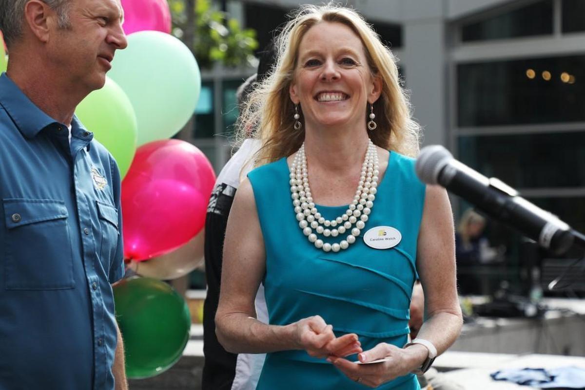 Caroline Welch, President and General Manager of ABC11, spoke at a news conference in City Plaza in downtown Raleigh on Monday to announce that WTVD will sponsor the 2017 Raleigh Christmas Parade.