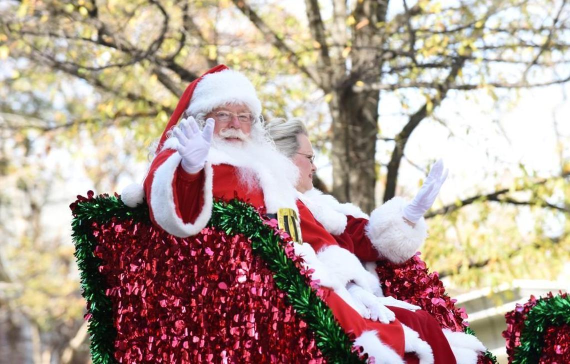 Santa Claus and Mrs. Claus wave to parade goers during the 2017 ABC11/LeithCars.com Raleigh Christmas Parade presented by Shop Local Raleigh in Raleigh, N.C. on Saturday, November 18, 2017.