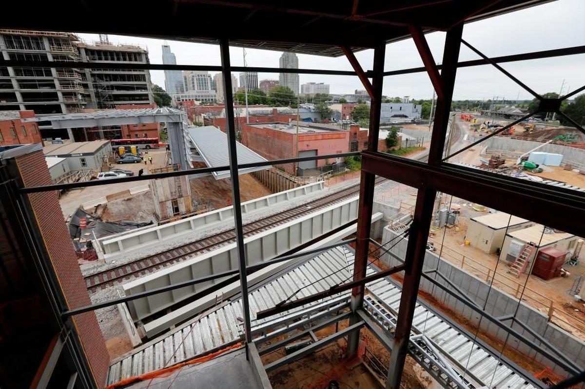 A view of downtown seen during a tour of Raleigh's Union Station Tuesday, May 9, 2017.