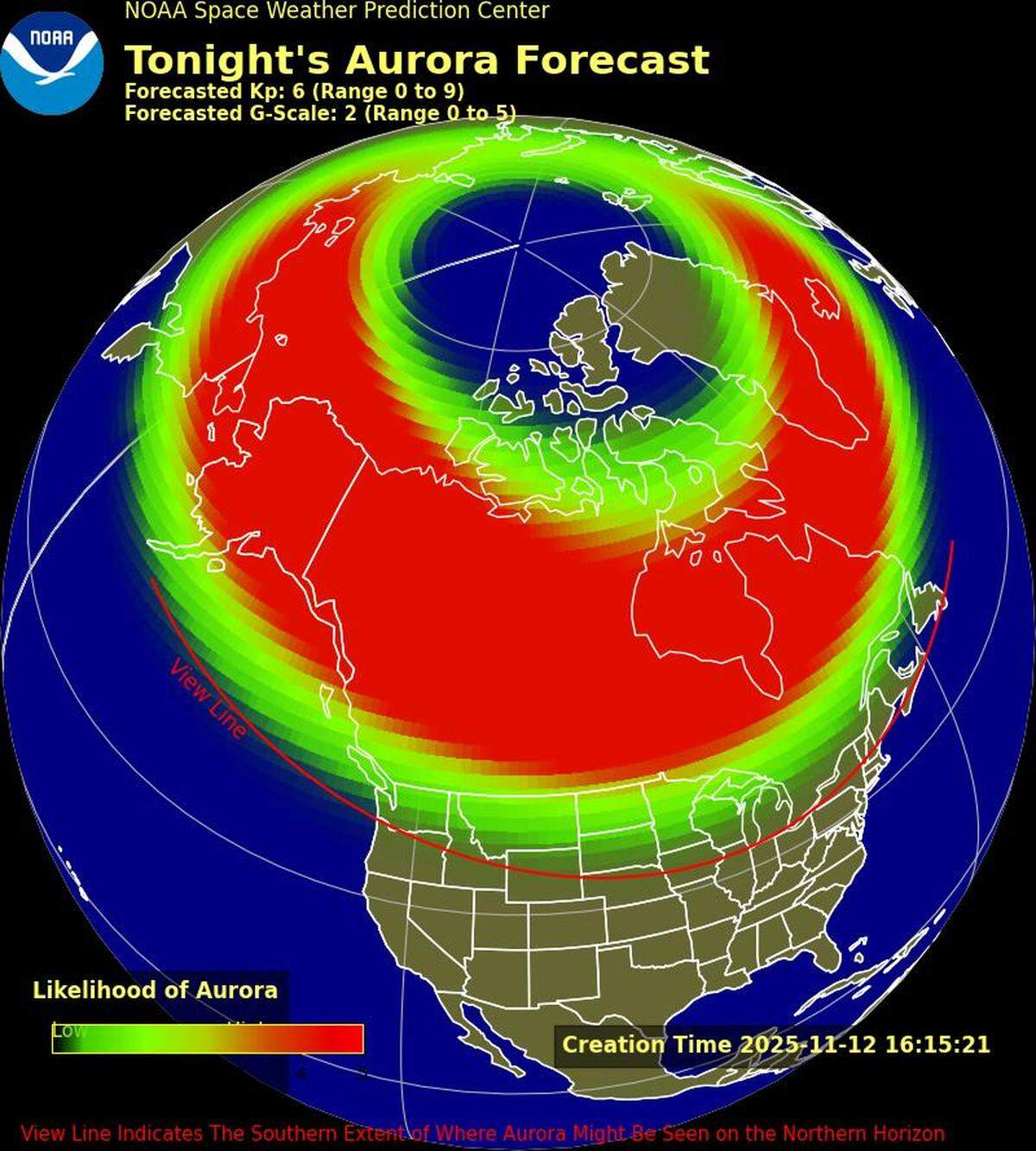 Strong geomagnetic storms could make the northern lights visible across the United States on Wednesday, Nov. 12.