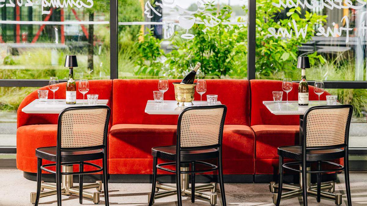 There’s seating inside St. Pierre, the new wine bar and shop at Raleigh Iron Works, but customers can sip their vino outside or walk around the property with a glass.
