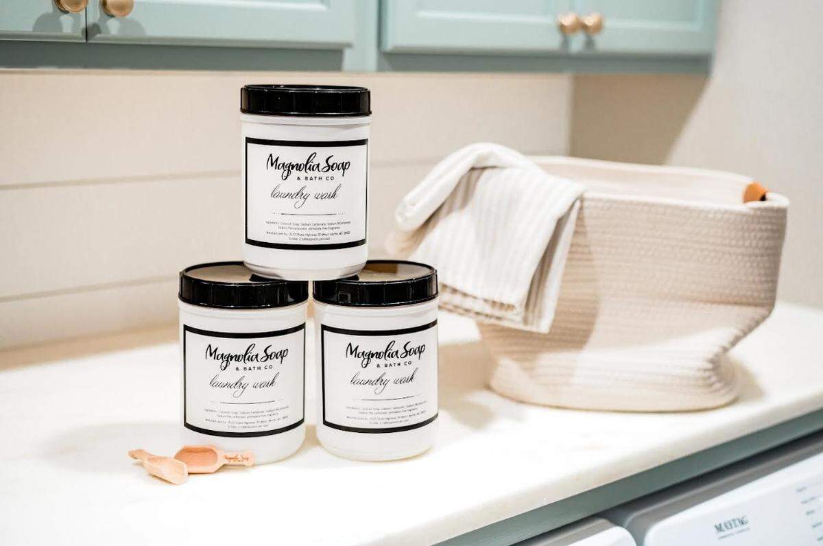 Magnolia Soap and Bath products, including laundry wash, are made with plant-based ingredients.