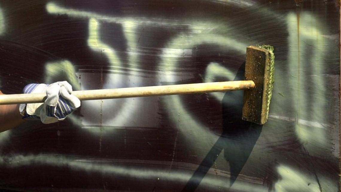 The City of Durham’s Impact Team spends each day cleaning up gang markings and other graffiti around the city.