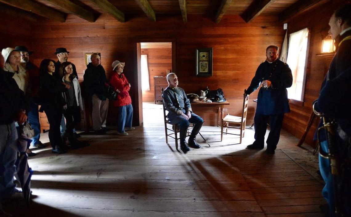 Bennett Place Historic Site commemorates the 152nd anniversary of the surrender of Confererate forces with free activities Saturday, April 22. Above, visitors watch a re-enactment at a previous event.