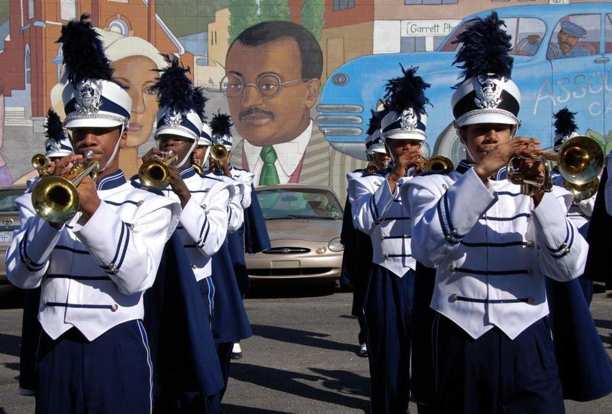 The 21st annual North Carolina Martin Luther King Jr. and Black History Month Parade begins at 12 noon Feb. 3 in Durham. In this photo, the Hillside High School marching band warms up before a previous parade.