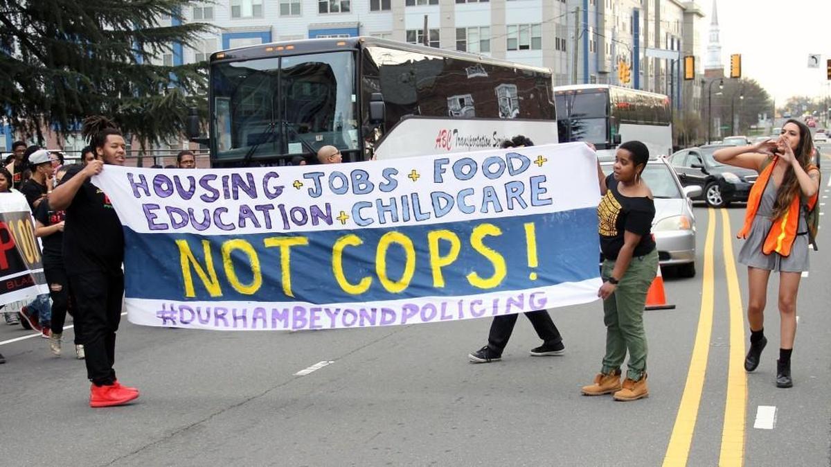 Durham Beyond Policing formed in 2016 and were opponents of a new $81 million police headquarters located downtown. The group now calls for moving 10% of the police budget towards alternative public safety practices.