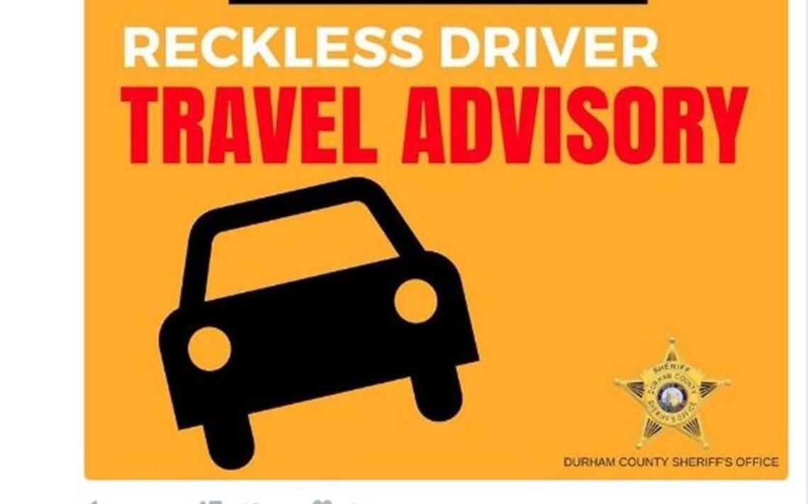 Police share advisory about erratic driver in northern Durham